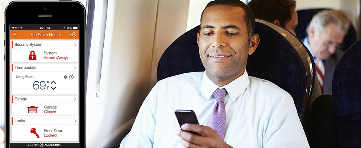 Man reviewing advanced protection alert on mobile phone